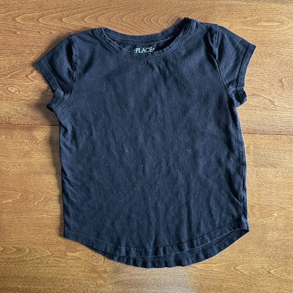 The Children's Place/Wonder Nation berry and black tees M 7-8